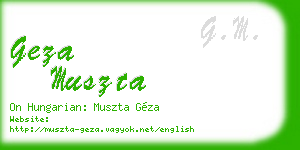geza muszta business card